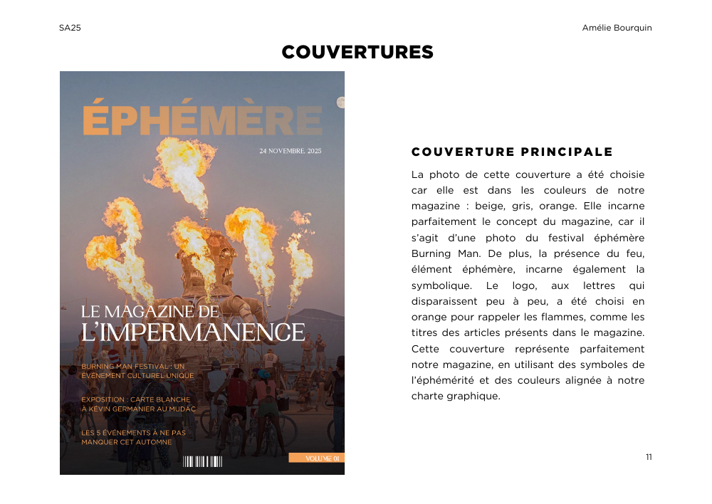Couverture du magazine conçu dans le cadre du master
